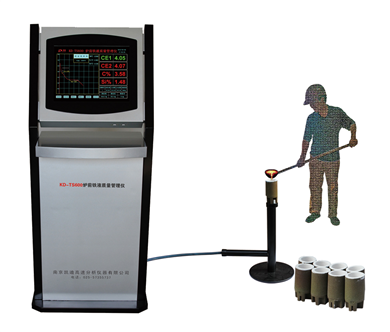 Furnace front molten iron analyzer